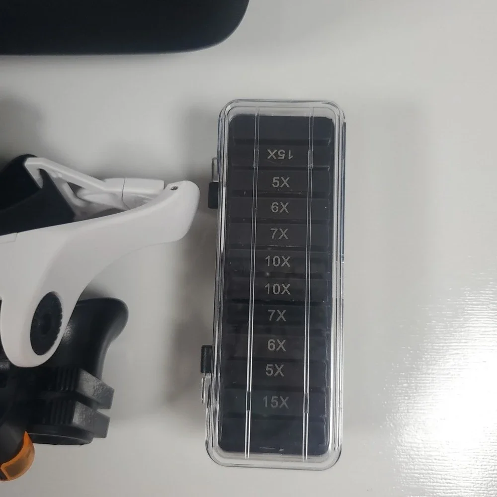 Rechargeable Headband Magnifying Glasses with Light for Jewellers Watch Repair